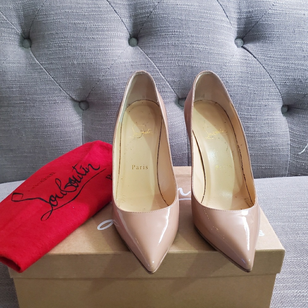 Christian Louboutin Pigalle 100mm Nude Patent